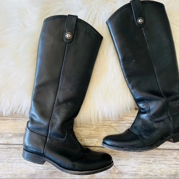 Frye Riding Boots Black Leather Sz 6 - Picture 5 of 12